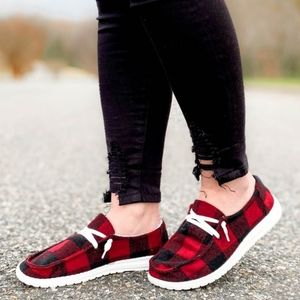 Buffalo Plaid slip-on sneakers